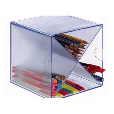Archivo 2000 Archicubo Organizador con Divisor en Aspa 4 Compartimentos Cristal Transparente Archivo 2000 Archicubo Organizador con Divisor en Aspa 4 Compartimentos Cristal Transparente